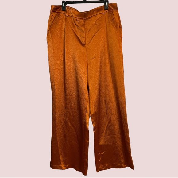 Fashion to Figure Pants - Fashion to Figure || Orange Wide Leg Pants || 1X